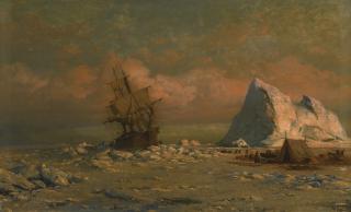 William Bradford - Shipping Vessel With Ice Floes And Figures
