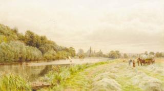 William Bradley - Haymakers beside the river