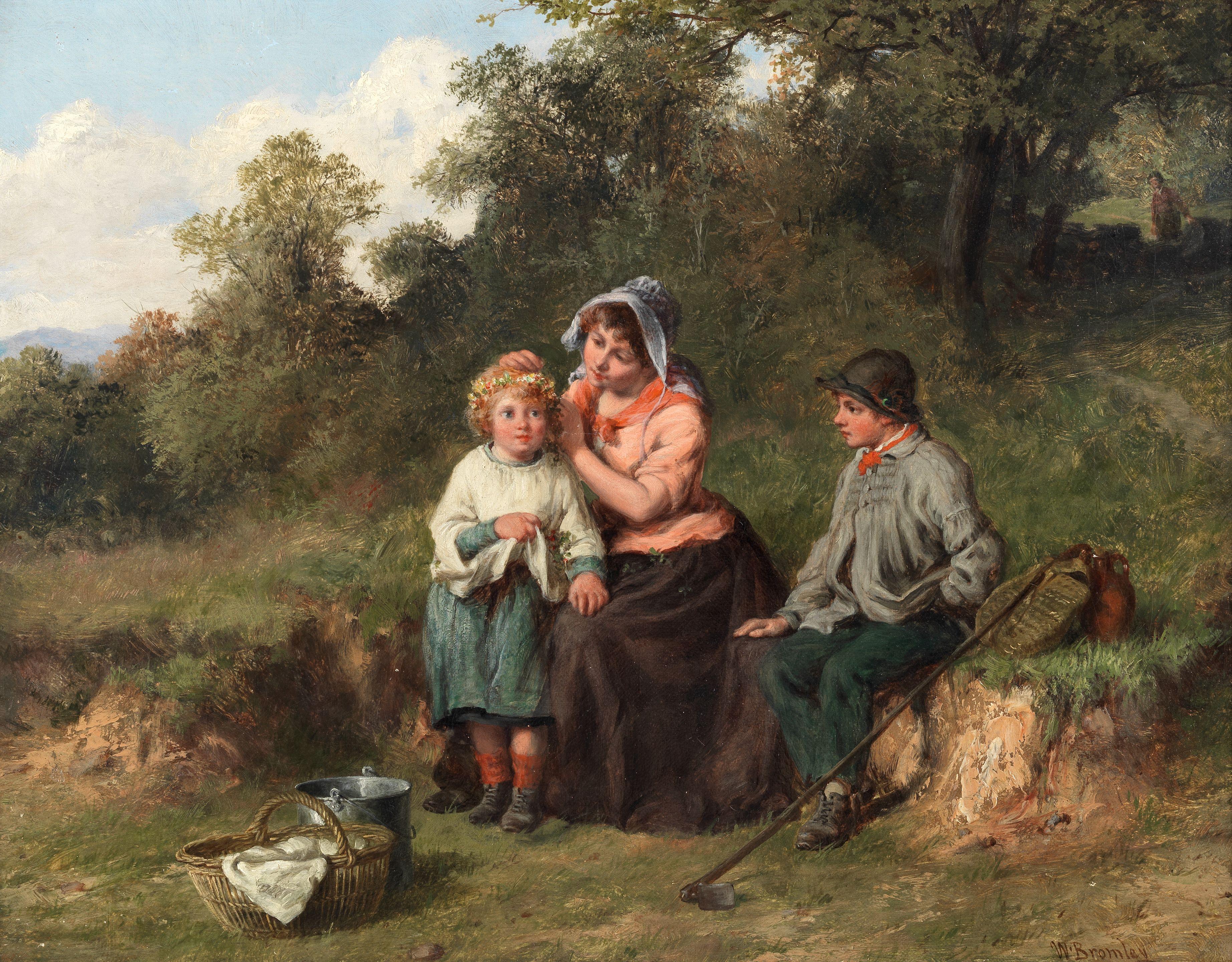 William Bromley - A Garland Of Flowers For Her Hair