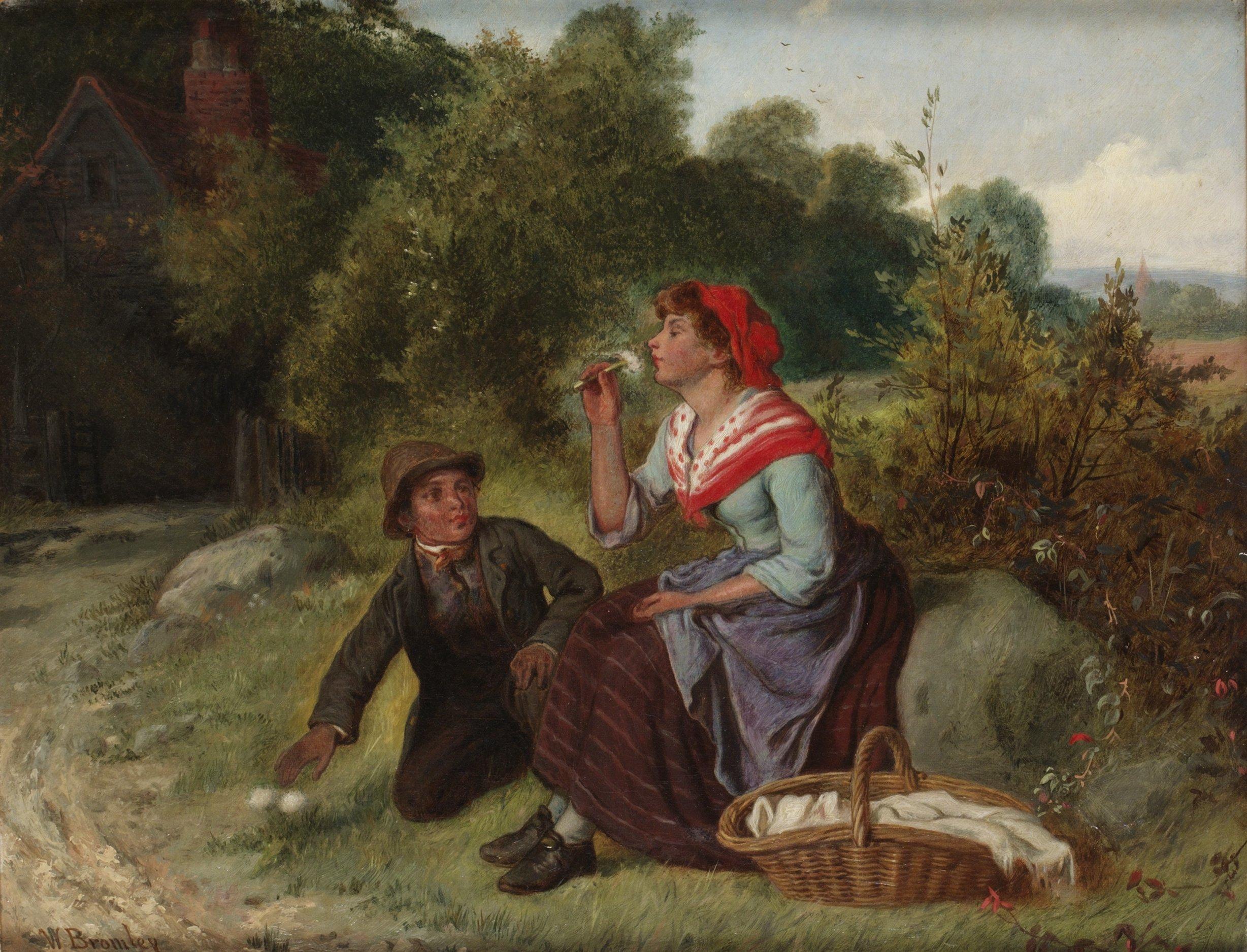 William Bromley - Pastoral scen med rastande par