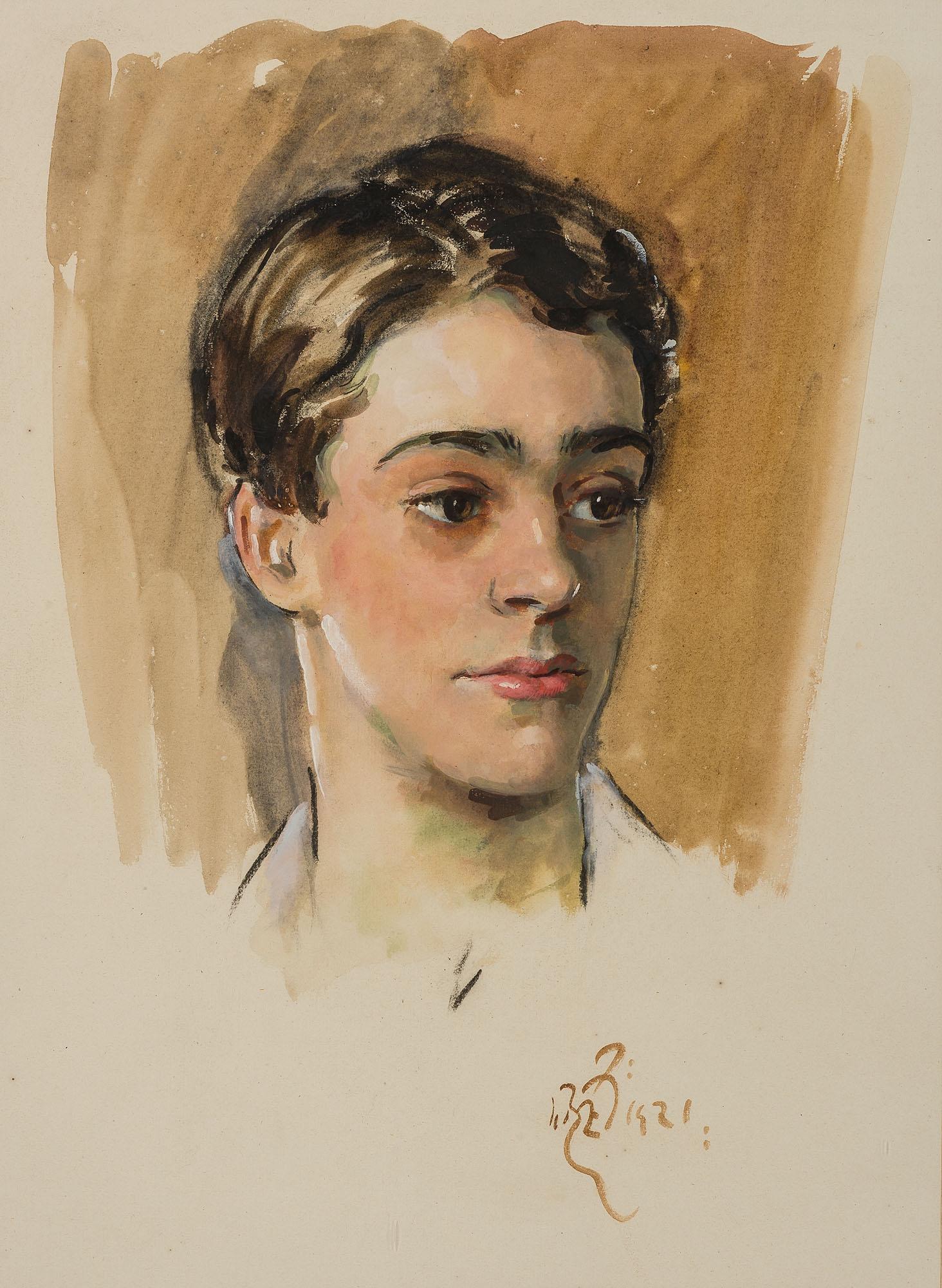 William Bruce Ellis Ranken R.I., V.P.R.O.I., R.P. - Portrait of Oliver Messel (1904-1978) aged seventeen