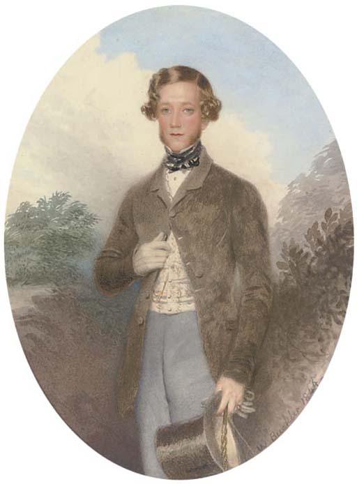 William Buckler - Portrait of Thomas Onslow, Three-Quarter-Length, Standing In A Landscape (Illustrated); And Portrait of Lucy Anne Onslow (Née Lockwood), Three-Quarter-Length, Seated In An Interior
