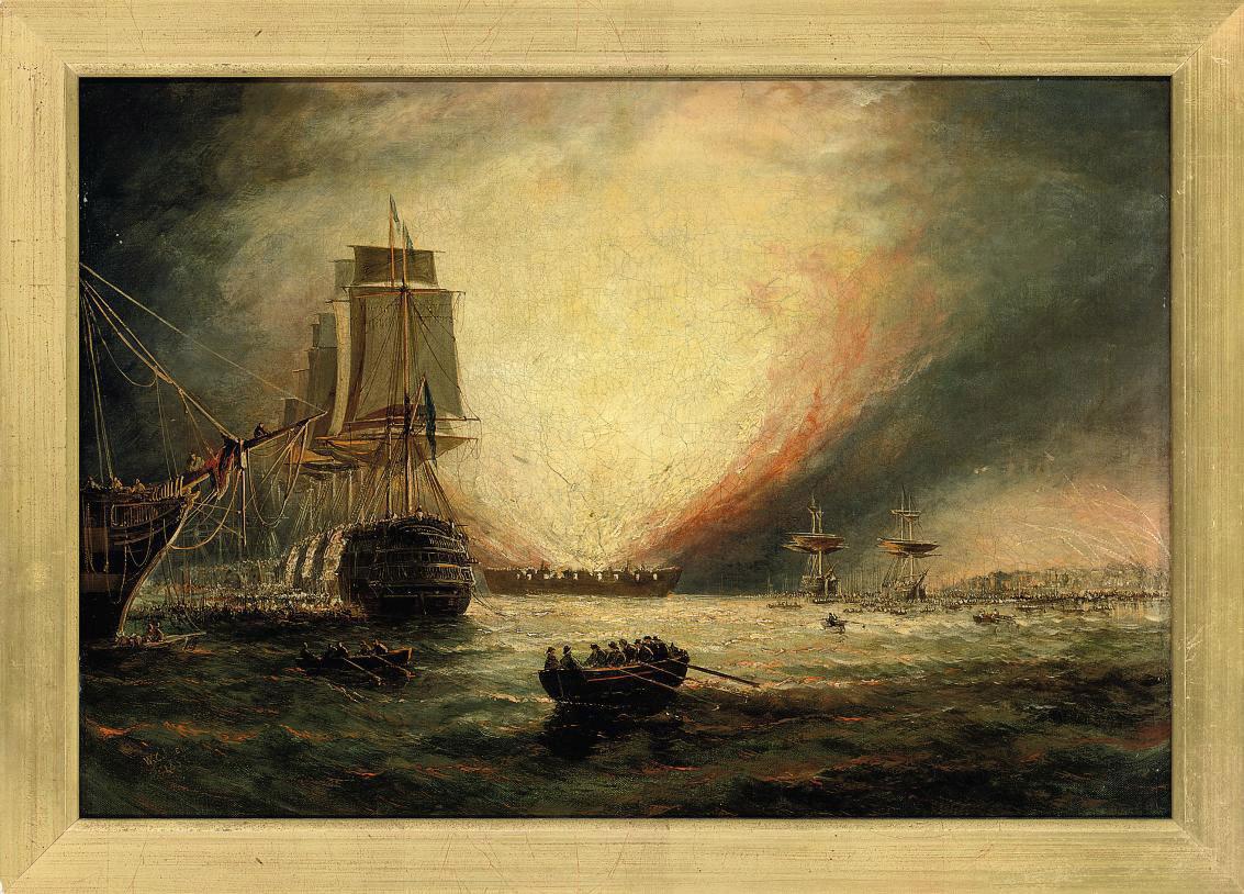 William Callcott Knell - A naval bombardment