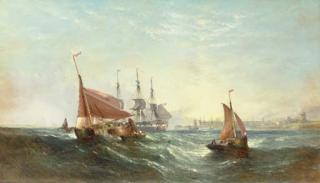 William Callcott Knell - A summer morning off Sheerness