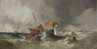 William Callcott Knell - Congested waters at the harbour mouth
