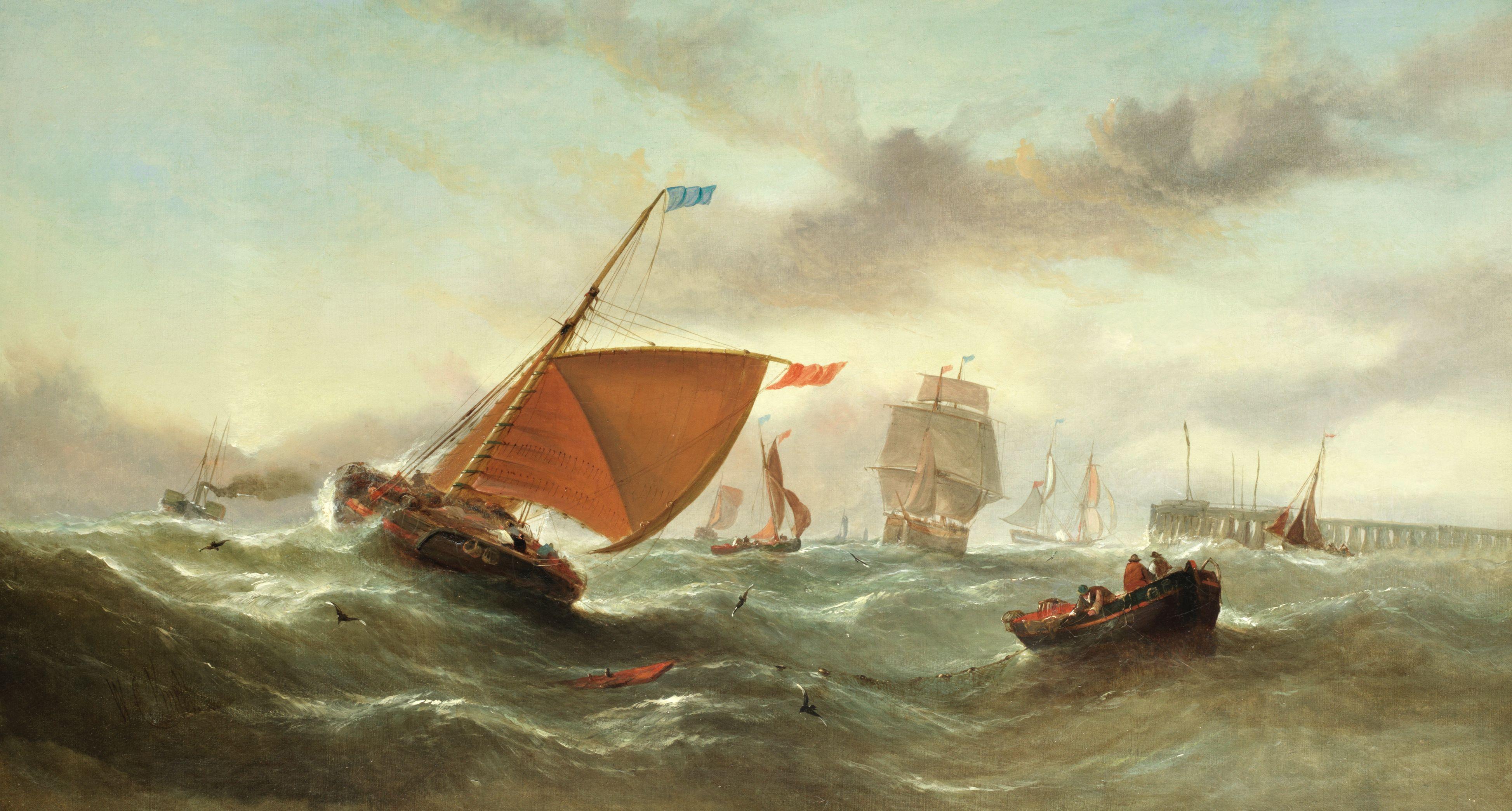 William Callcott Knell - Shipping In A Squall