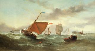 William Callcott Knell - Shipping In A Squall