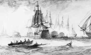 William Callcott Knell - The fleet in action