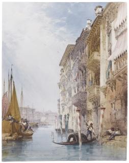 William Callow, R.W.S. - A Gondola On The Grand Canal, Venice