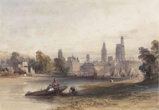 William Callow, R.W.S. - Cleaning the nets, Rouen, France