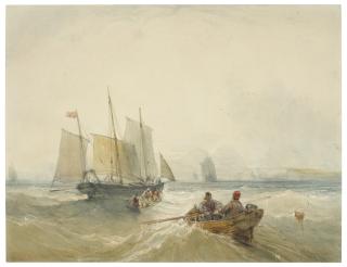 William Callow, R.W.S. - Fishing boats in a swell