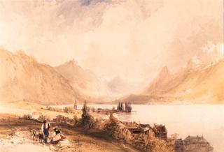 William Callow, R.W.S. - Gravedona on the lake of Como, Italy