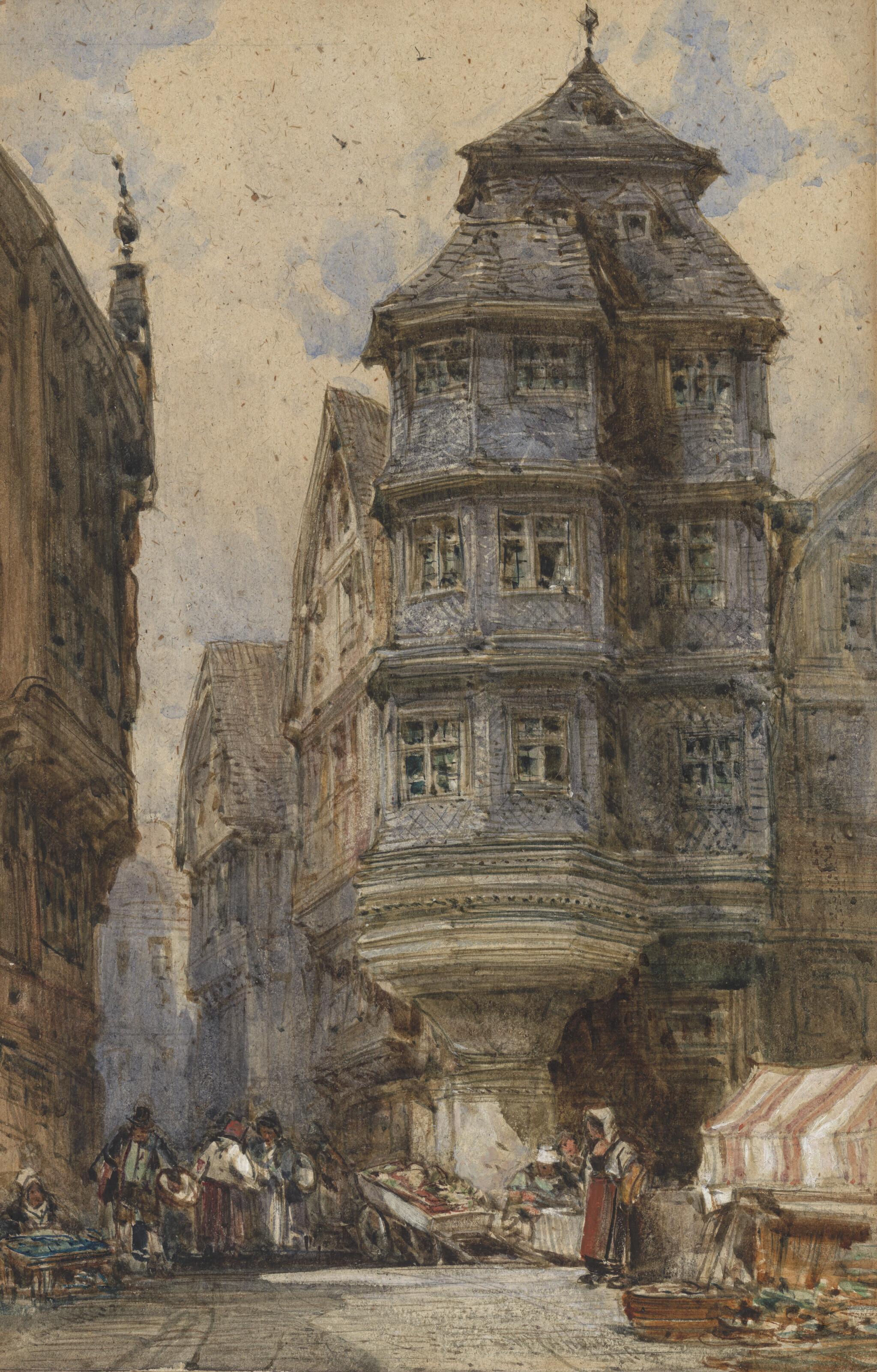 William Callow, R.W.S. - Old houses, Frankfurt