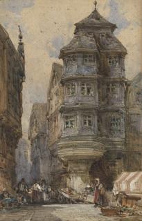 William Callow, R.W.S. - Old houses, Frankfurt