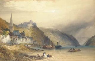 William Callow, R.W.S. - Rheinfels and Village of St Goar, Switzerland