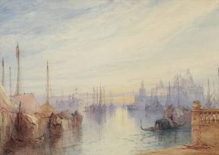 William Callow, R.W.S. - The Dogana, Venice, Sunrise