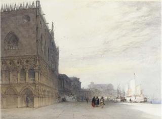 William Callow, R.W.S. - The Doges\' Palace and the Riva degli Sciavoni, Venice