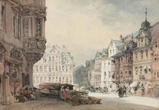 William Callow, R.W.S. - The Market Square, Coburg, Germany