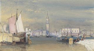William Callow, R.W.S. - Venice, The Bacino, Looking Towards The Doge\'S Palace And The Piazzetta San Marco