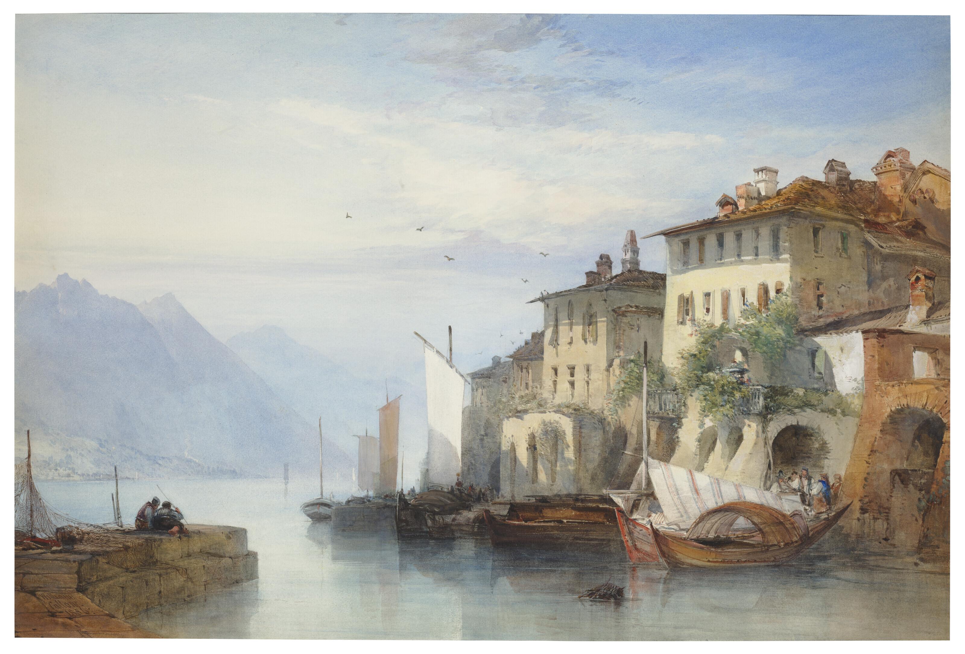 William Callow, R.W.S - View of Bellagio, Lake Como, Italy