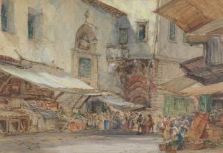 William Callow, RWS - Mercato Vecchio, Florence
