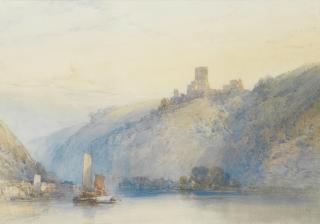William Callow, RWS - View of a castle ruin on the Rhine