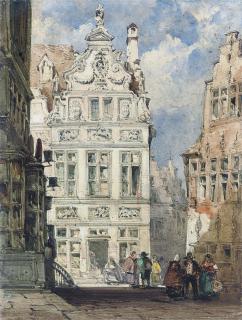 William Callow - A continental street scene
