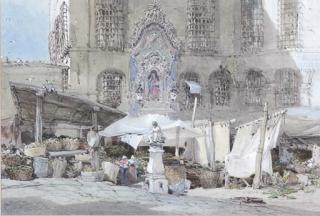 William Callow - Piazza di Pescheria, Genoa