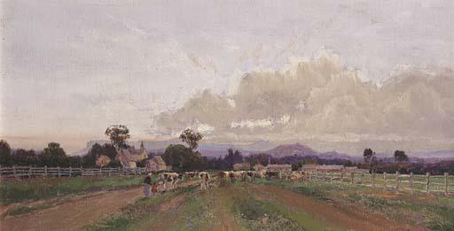 William Charles Piguenit - Milking Time - Droving Cattle