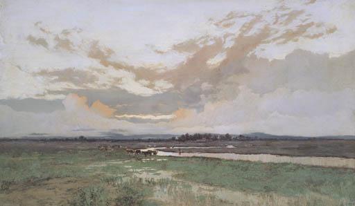 William Charles Piguenit - On the \'Break-O\'-Day\' Plains, Tasmania (Sunset after a storm), 1895