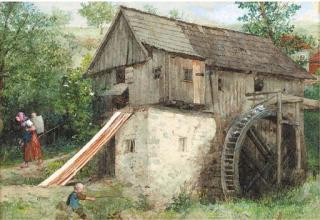 William Charles Thomas Dobson, R.A., R.W.S. - An old saw mill
