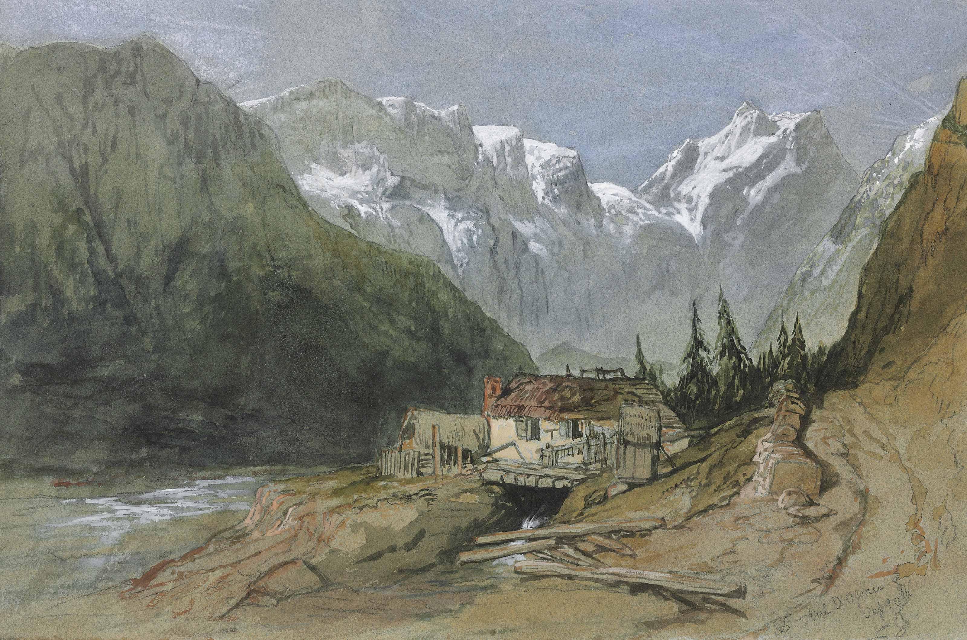 William Clarkson Stanfield, R.A. - Vallée d\'Ossau, Pyrenees, France