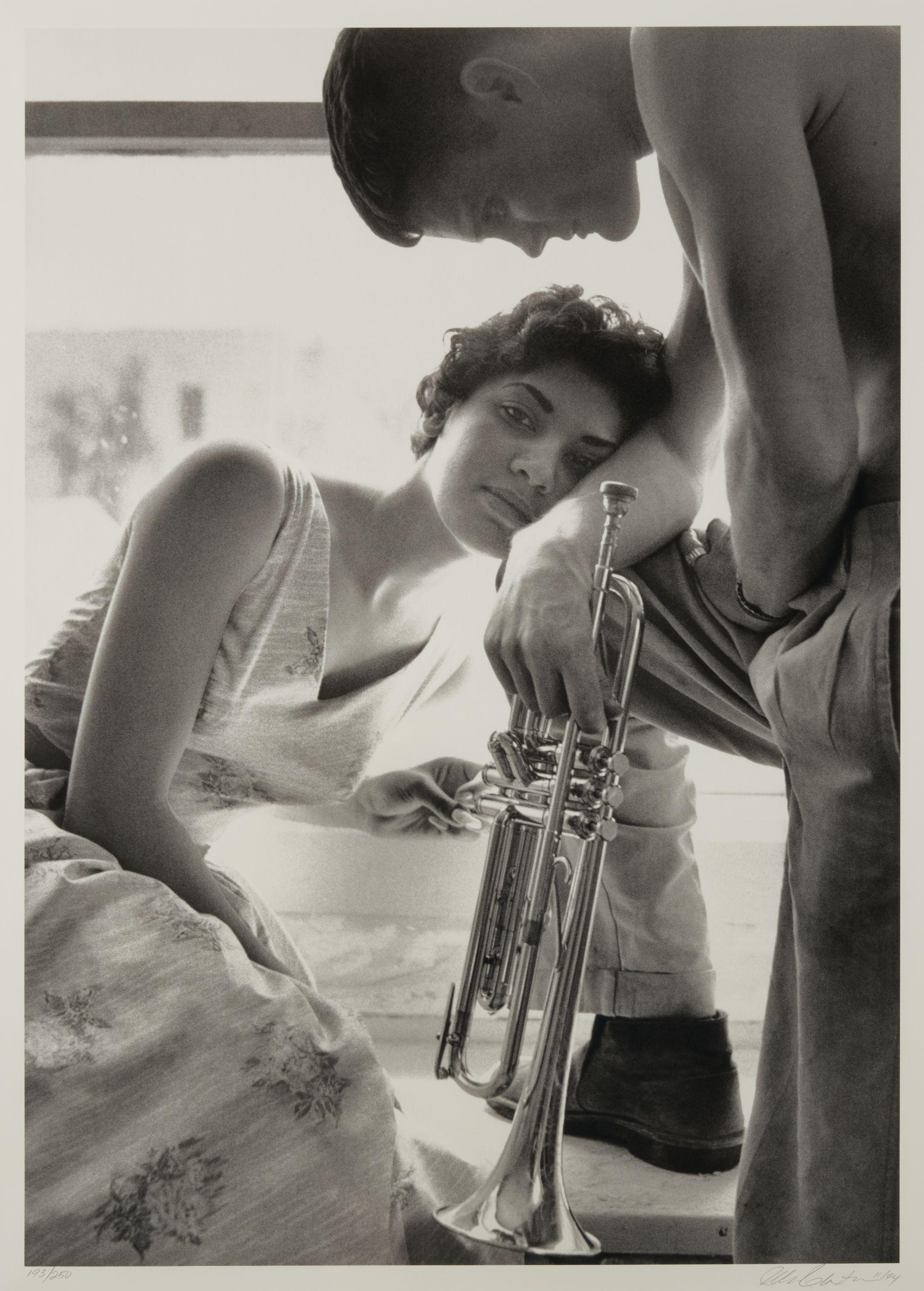William Claxton - Halima and Chet Baker, Redondo Beach, 1955