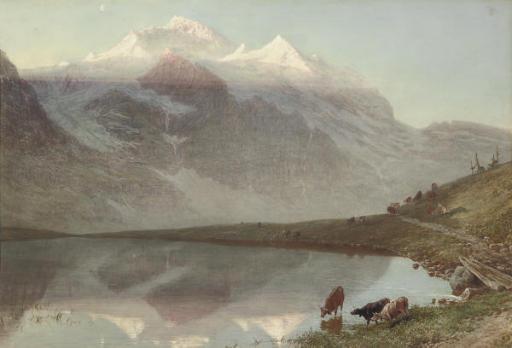 William Collingwood, R.W.S. - The Jungfrau At Sunrise