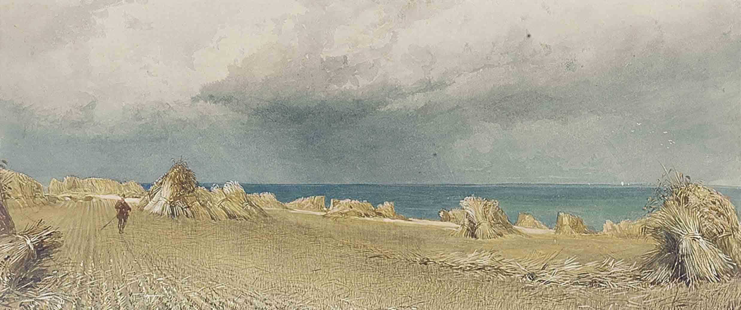 William Collingwood Smith, R.W.S. - Hayfields on the coast at Broadstairs, Kent