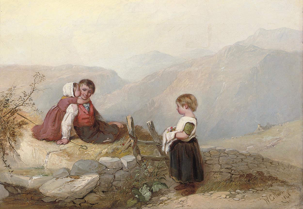 William Collins, R.A. - Children on a mountain top