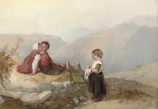 William Collins, R.A. - Children on a mountain top