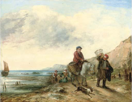 William Collins, R.A. - Fisherfolk returning with the catch