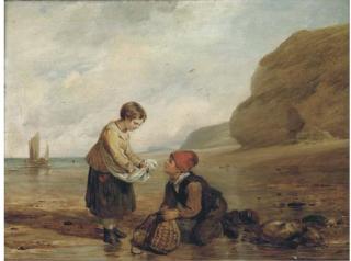 William Collins, R.A. - The young shrimp-catchers