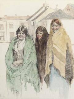William Conor, R.H.A., P.R.U.A. - Three Shawled Peasants
