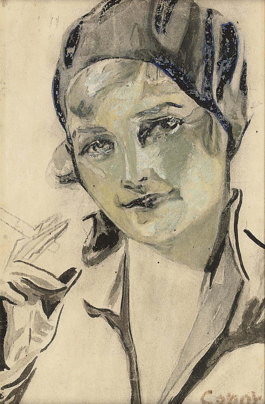 William Conor, R.H.A., P.R.U.A. - Young lady smoking