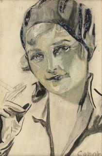 William Conor, R.H.A., P.R.U.A. - Young lady smoking