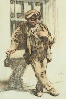 William Conor R.H.A., R.U.A. - The Scallywag 35.4 x 23.6 cm. (13 7/8 x 9 1/4 in.)