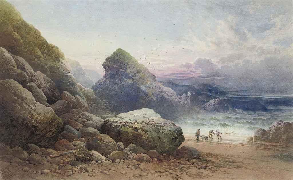 William Cook of Plymouth - Fishermen bringing in the catch at dawn