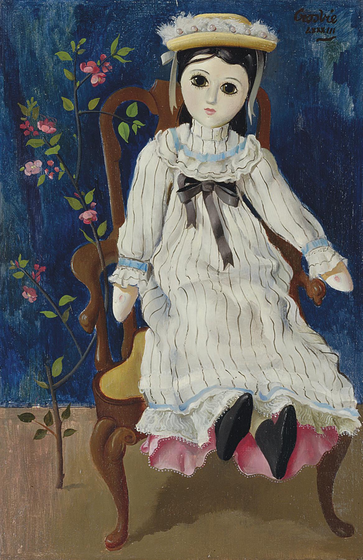 William Crosbie, R.S.A., R.G.I. - Quince spray and pink petticote