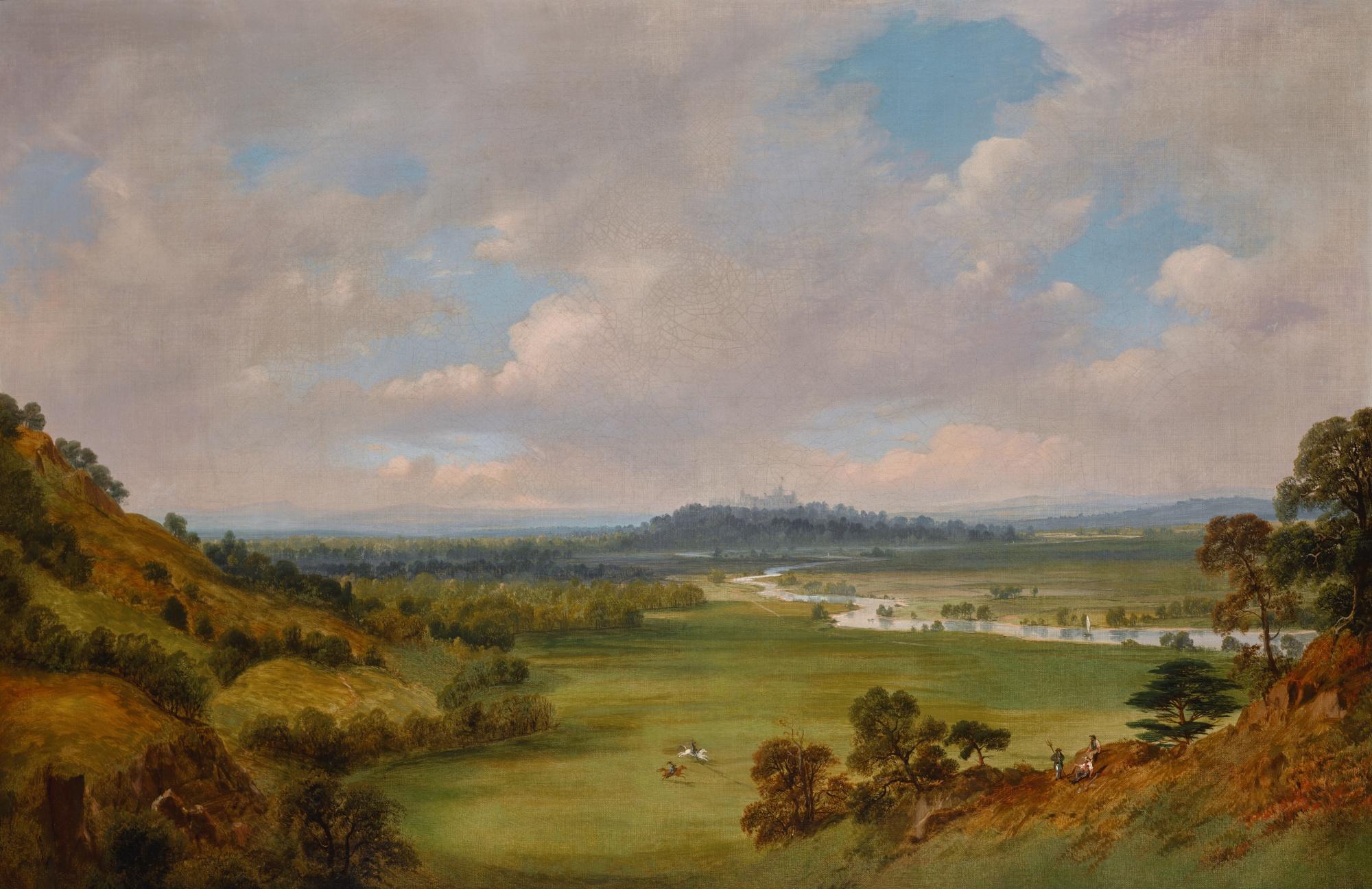 William Daniell, R.A. - A View Of Windsor Castle From The Southwest, With Cooper Hill To The Left And The Plain Of Runnymede In The Middle