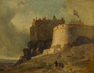 William Daniell, R.A. - Edinburgh, a view of the Round Tower of Edinburgh Castle