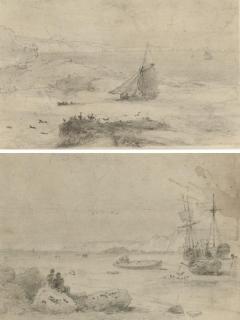 William Daniell, R.A. - Entrance to Bude Harbour; and View of Bude Harbour (both illustrated)