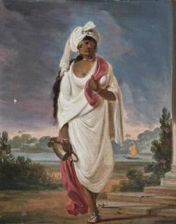 William Daniell, R.A. - Indian Woman With A River Beyond