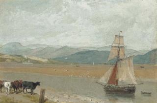 William Daniell, R.A. - The estuary of the River Leven near Ulverston, Cumbria
